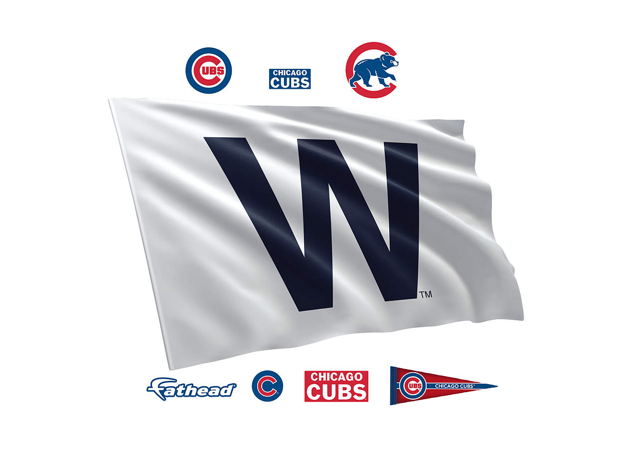 Chicago Cubs "W" Flag Wall Decal Shop Fathead® for Chicago Cubs Decor